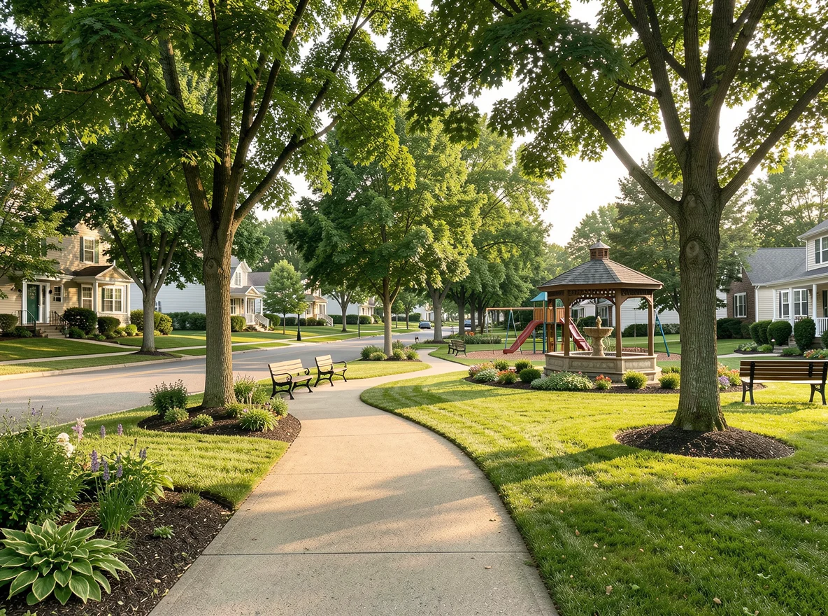 Neighborhood scene in Manitowoc County, Wisconsin