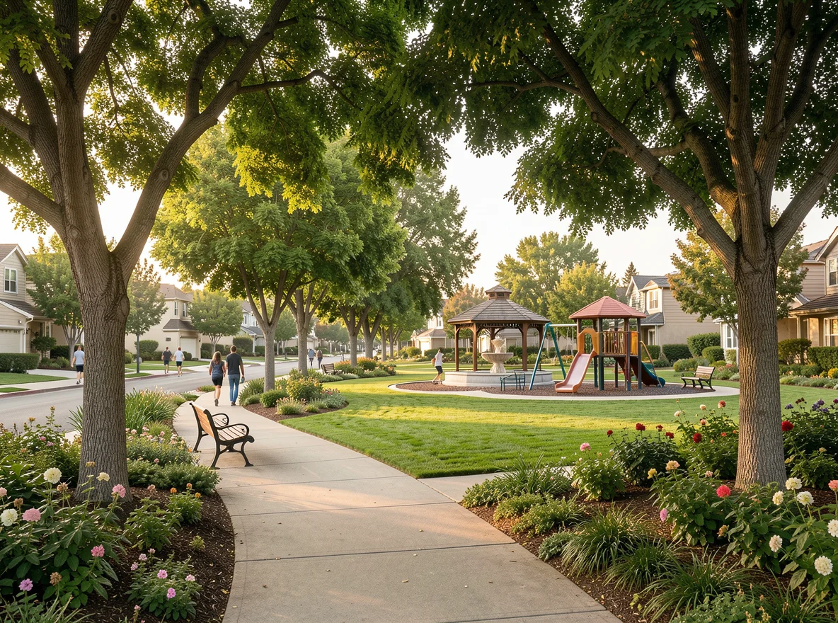 Neighborhood park and residential streets in Hercules, CA