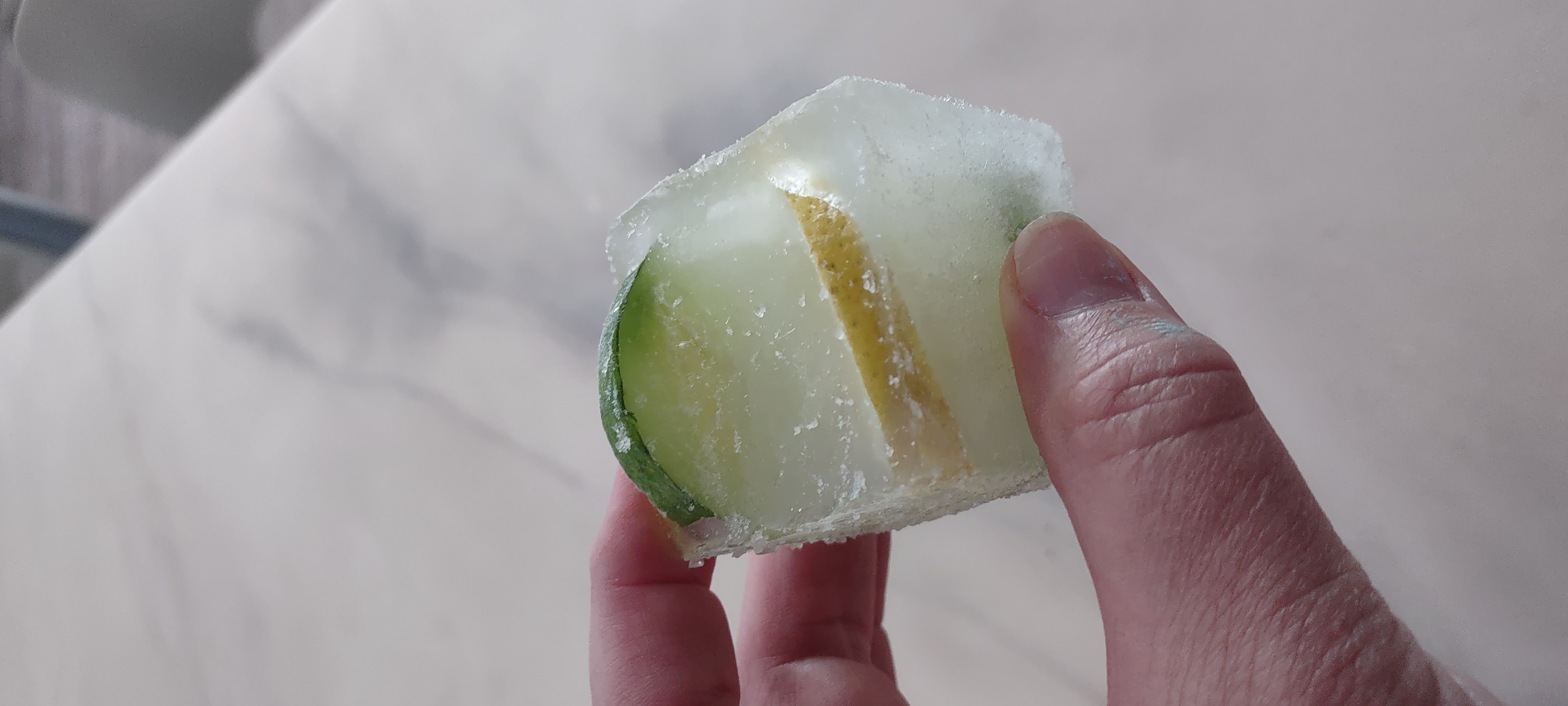 Refreshing cucumber lemon ice cubes