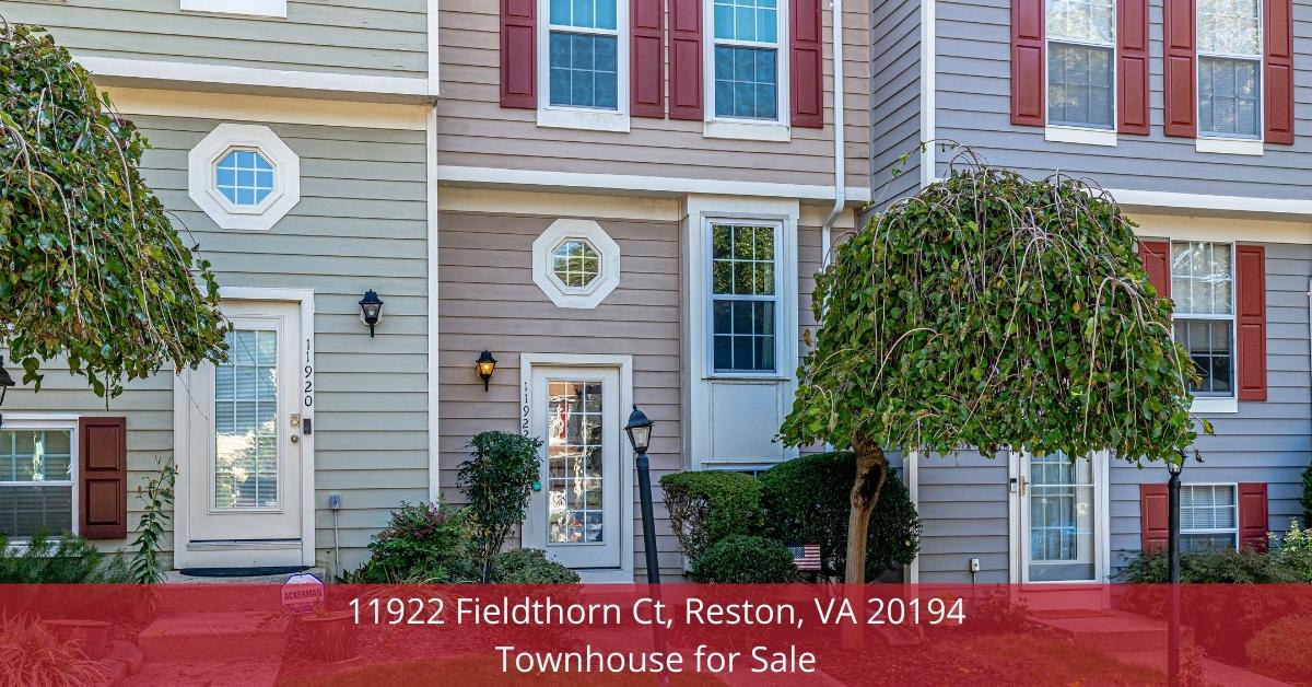 UNDER CONTRACT! 11922 Fieldthorn Ct, Reston, VA 20194 | Townhouse for Sale