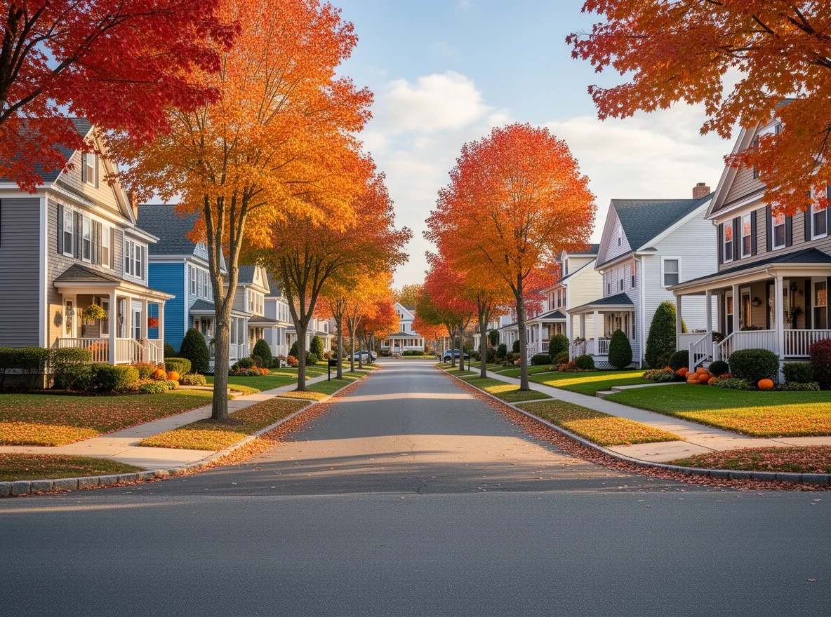 Neighborhood homes on a tree-lined street in Haverhill