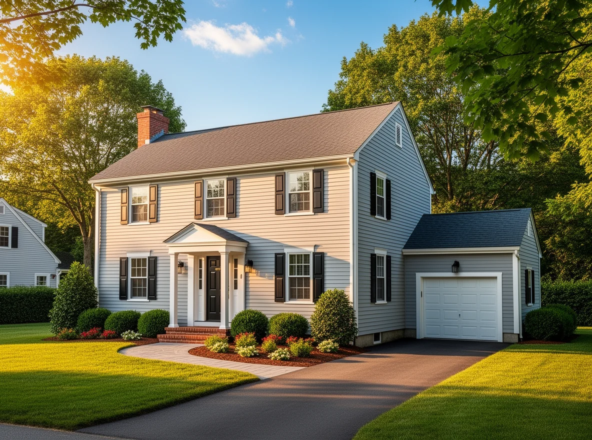Classic New England home exterior with curb appeal
