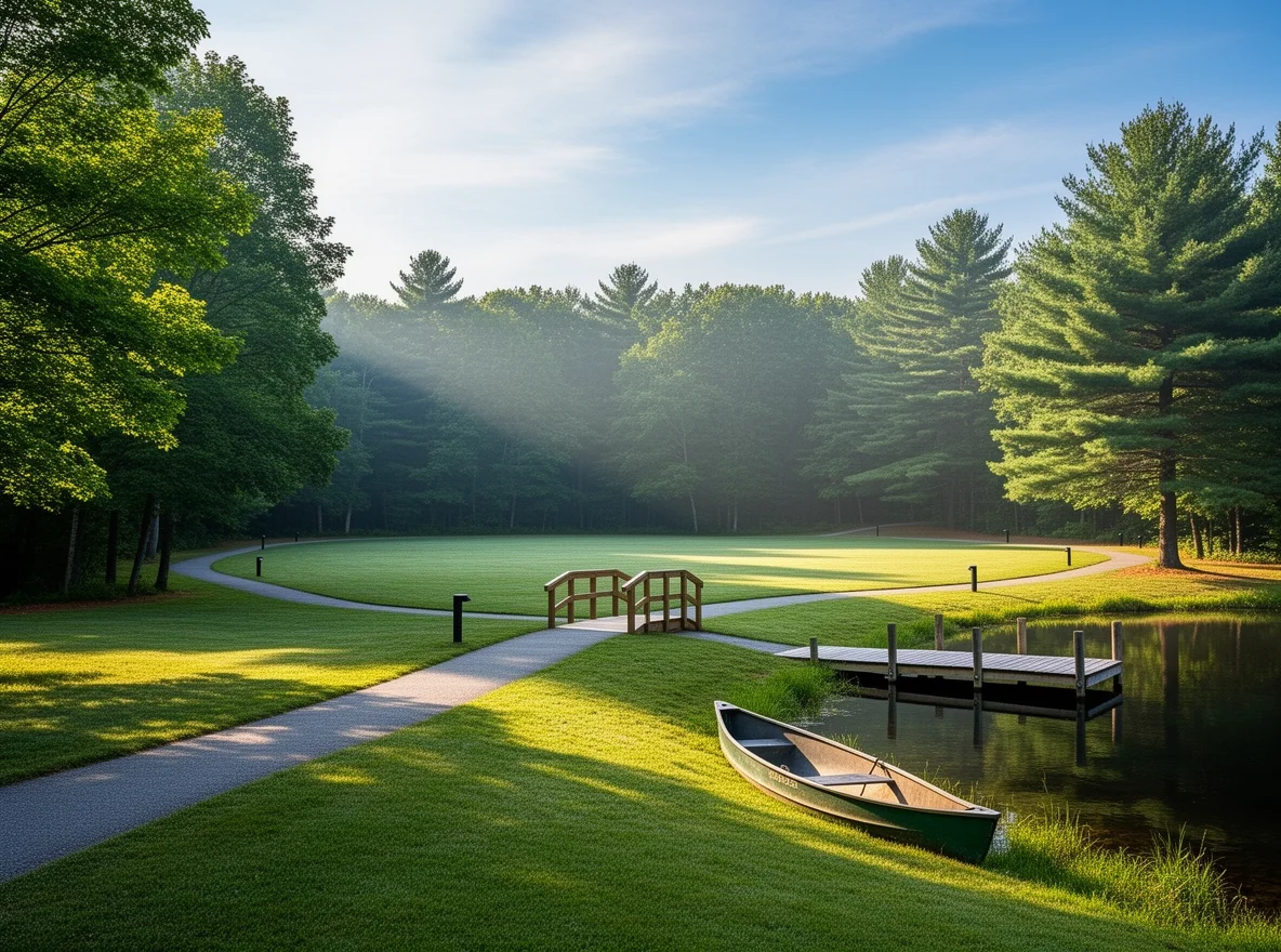 Windham NH community recreation area with fields and walking paths