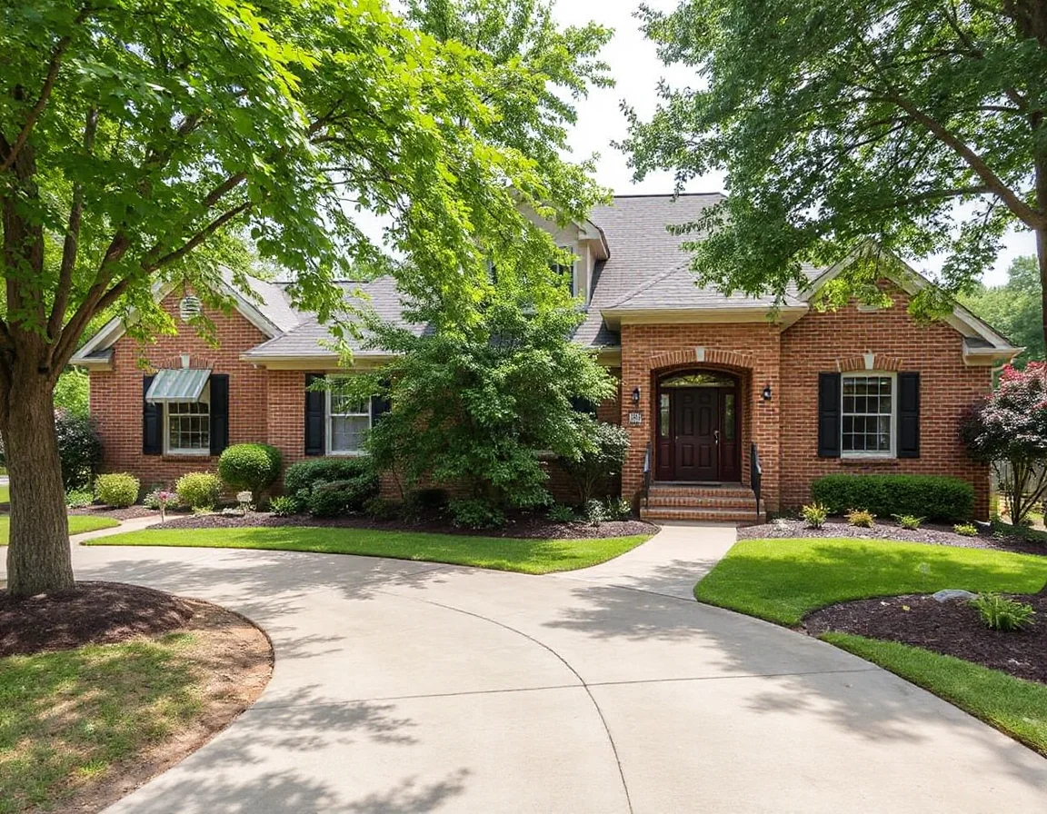 Traditional Davidson home with mature landscaping