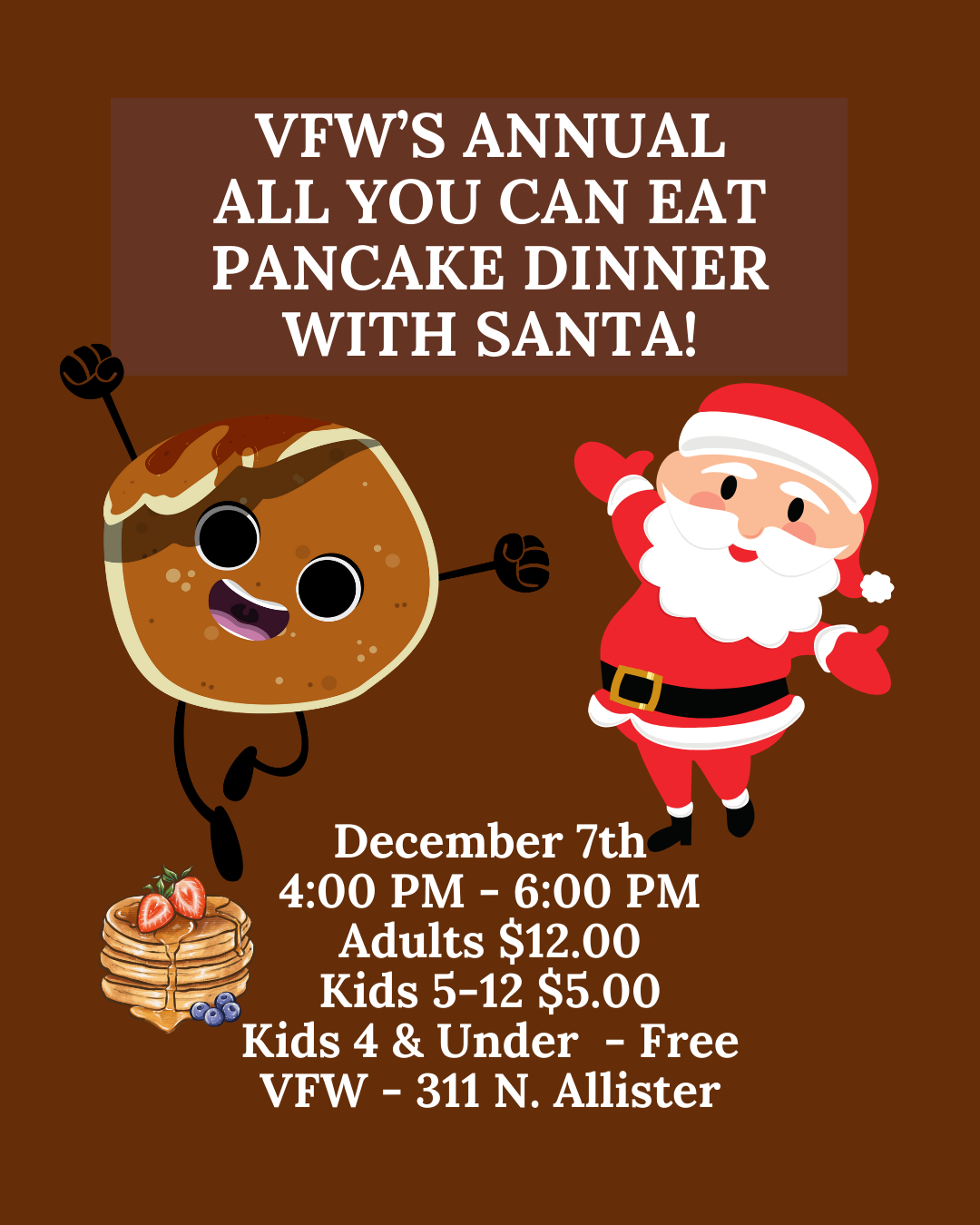 VFW Pancake Dinner With Santa Port Aransas Saltwater Shores Team