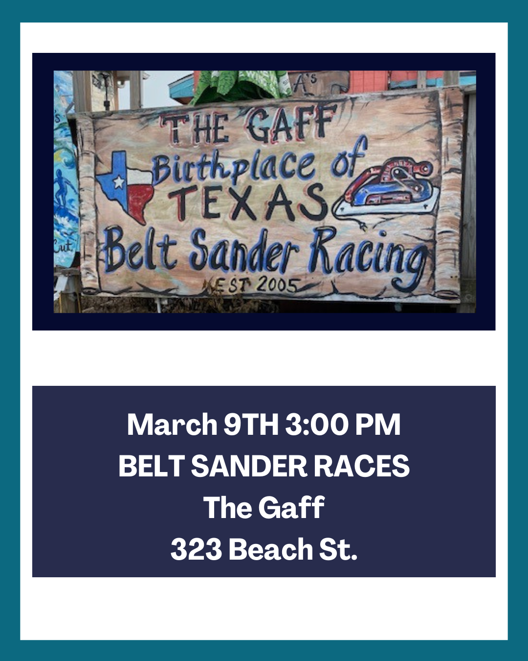 Belt Sander Races at the Gaff Restaurant and Bar in Port Aransas, Texas