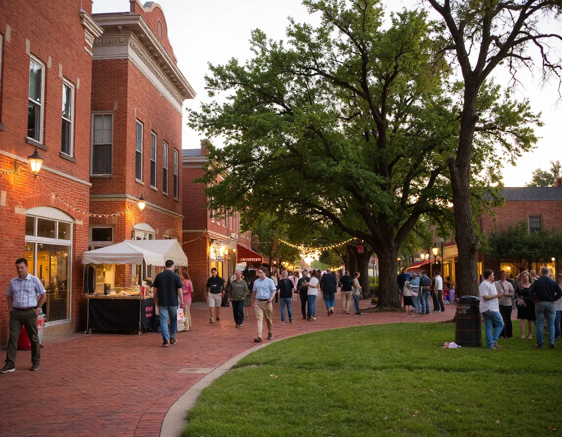 Historic community streetscape in Van Buren