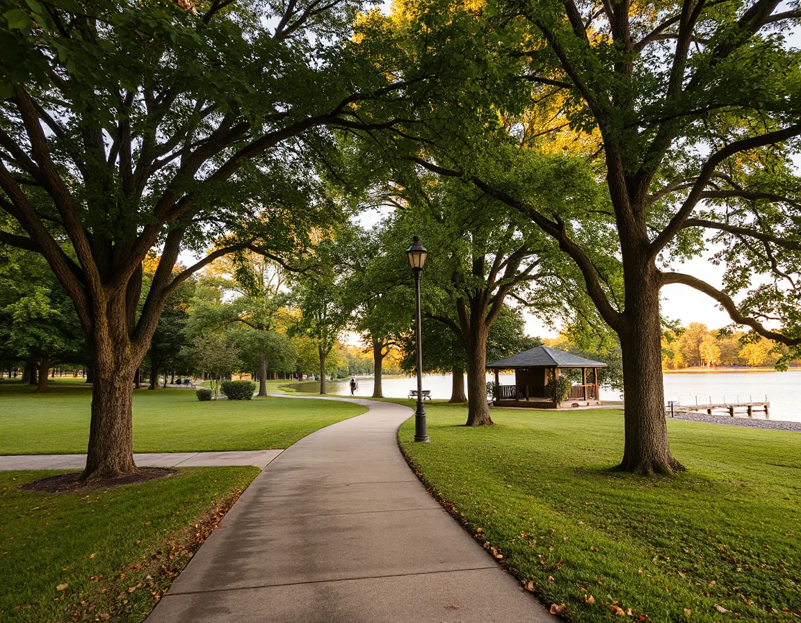 Tree-filled public park in Fort Smith