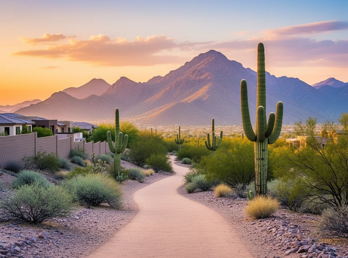 Desert sunrise near the San Tan Mountains in Queen Creek