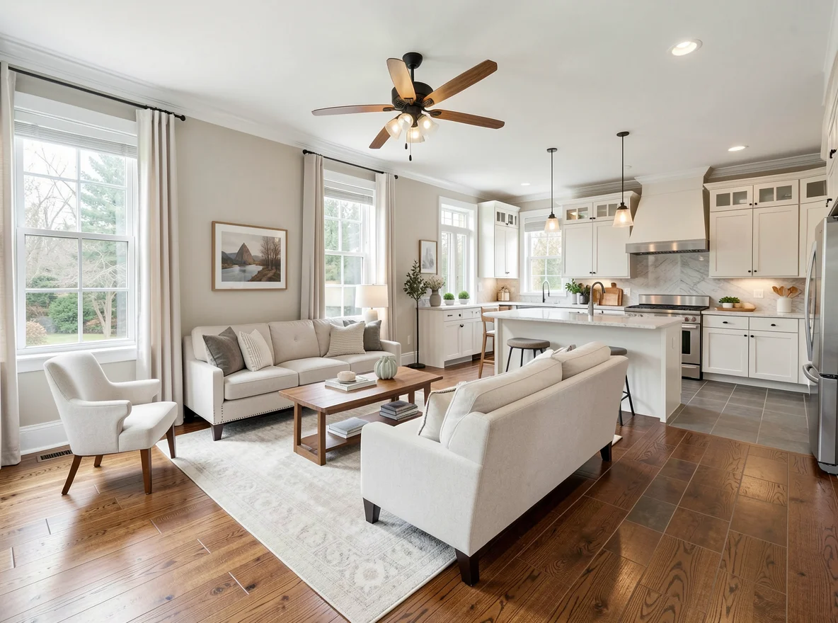 Open interior living space in Westwood