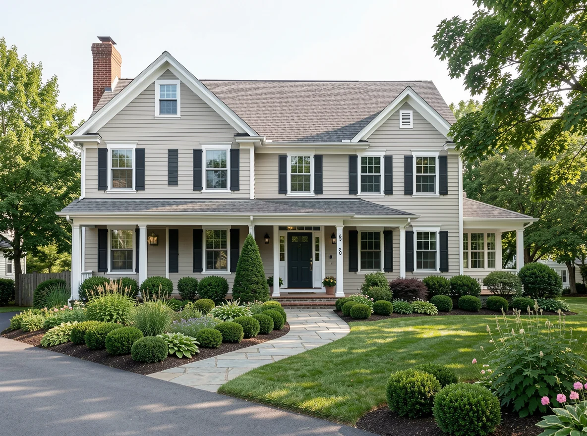 Traditional home exterior in Medfield