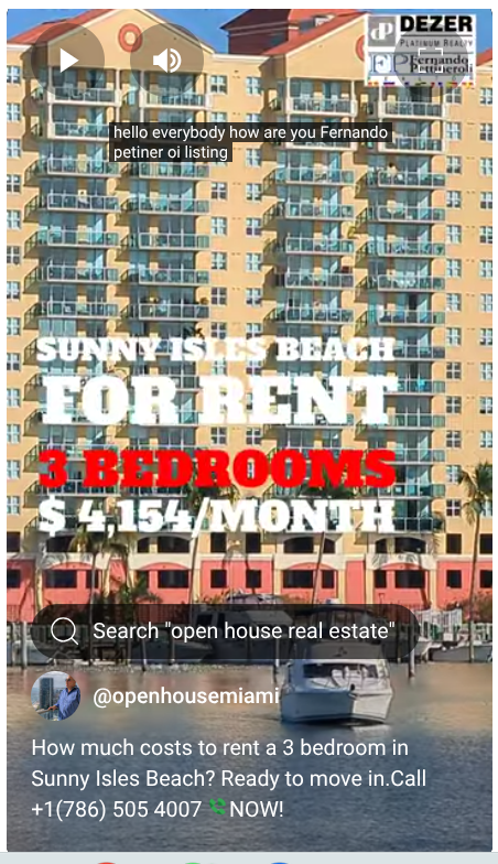 How much costs to rent a 3 bedroom in Sunny Isles Beach. Video. MOVE IN FAST!