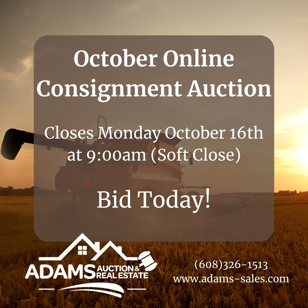 December 2nd Online Only Auction - Adam's Auction & Real Estate