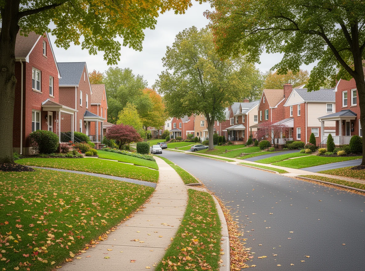 Brick homes on a residential street in Coraopolis