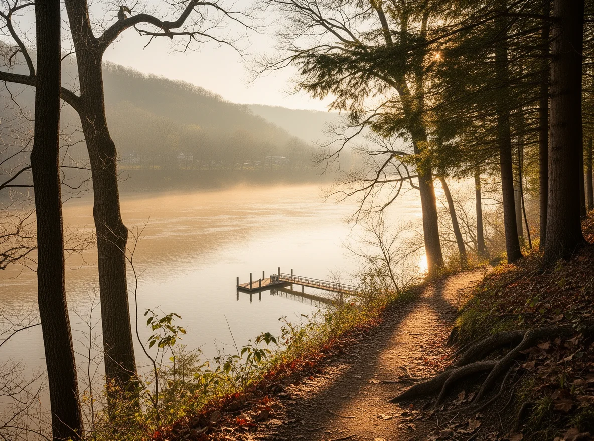 Tree-lined hillside overlook near the Ohio River in Sewickley