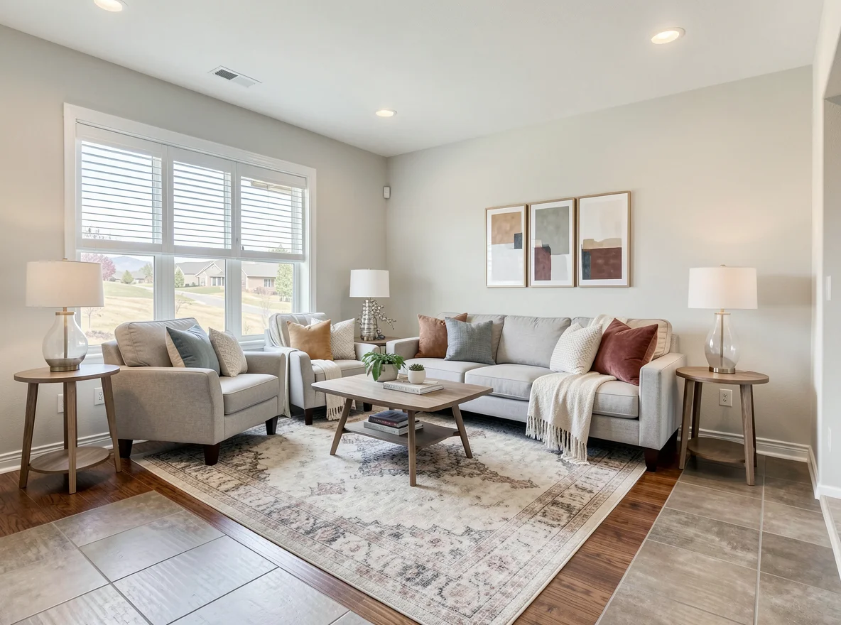 Bright living room in a Centennial home