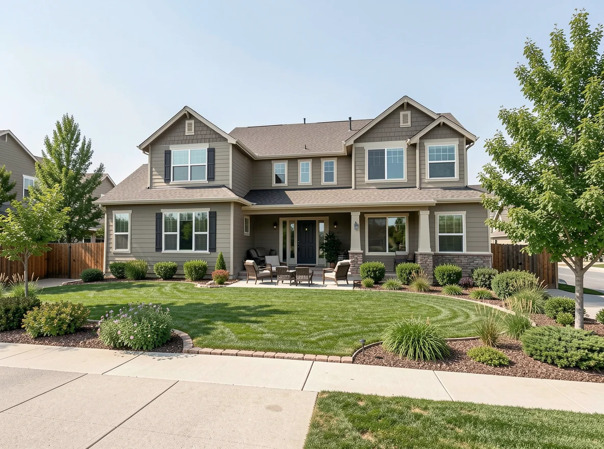 Home exterior with backyard in Highlands Ranch