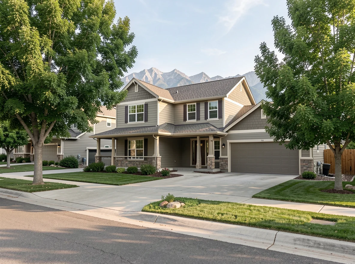 Centennial neighborhood street with mature trees and welcoming homes