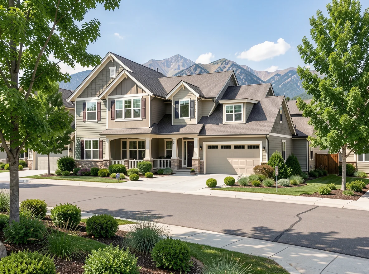 Tree-lined residential street in Lone Tree, Colorado