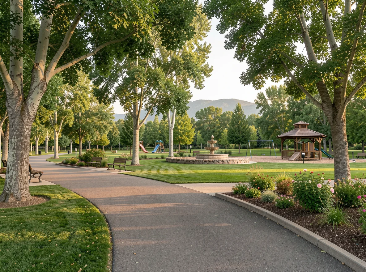 Park and trail scene in Littleton, Colorado