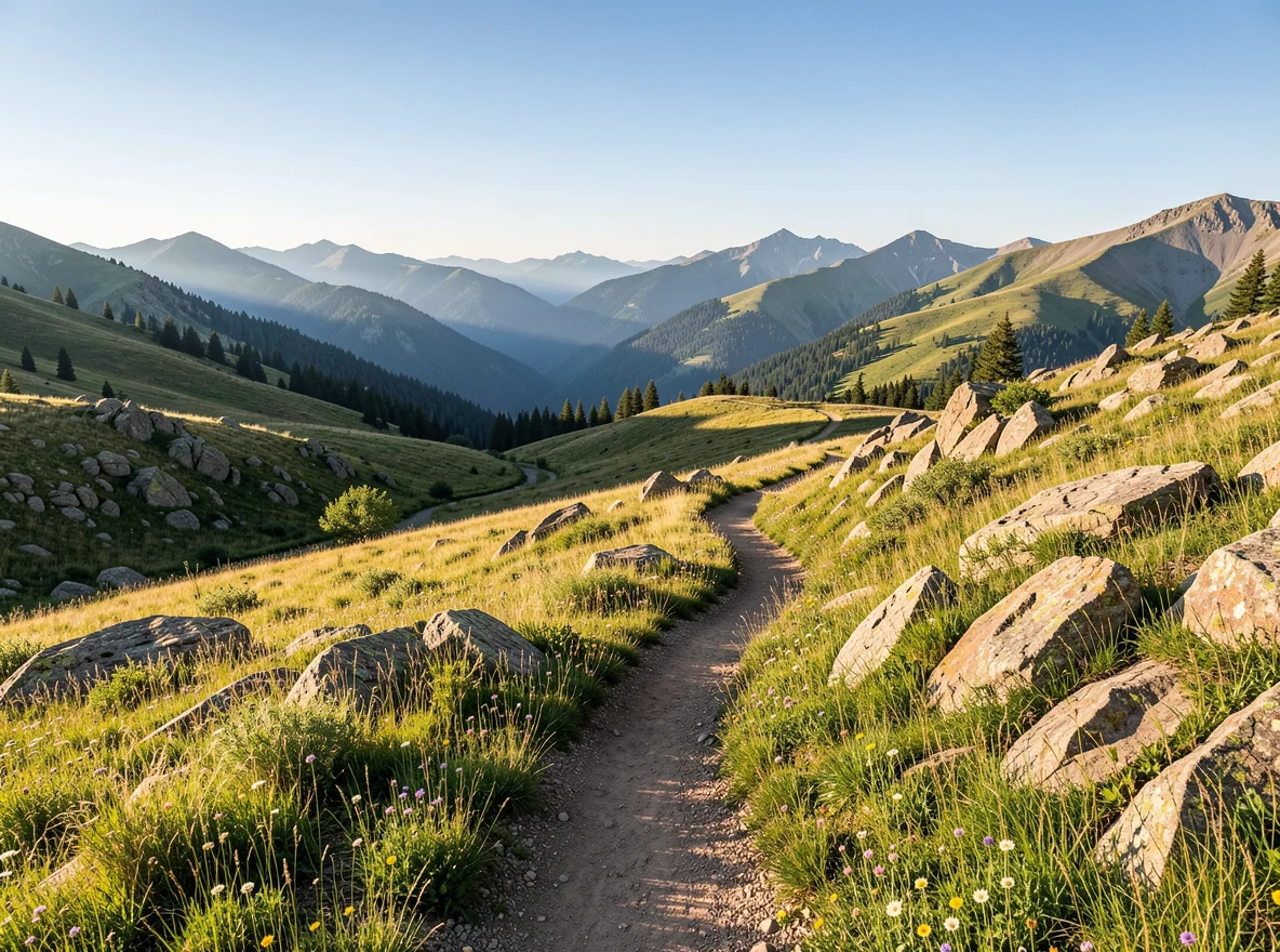 Castle Rock trail and open space recreation scene