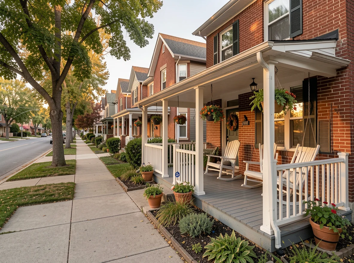 Denver neighborhood homes and tree-lined residential street