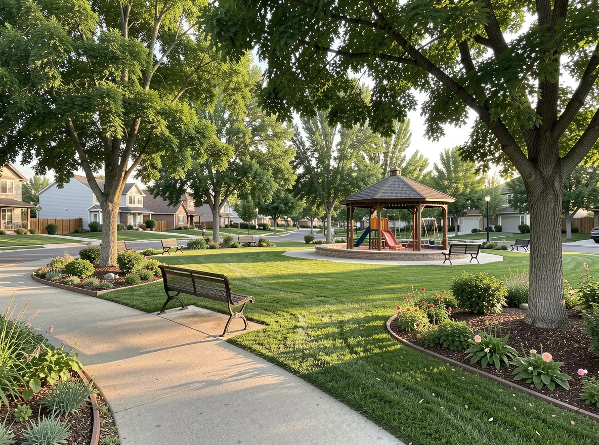 Neighborhood park and homes in Arvada