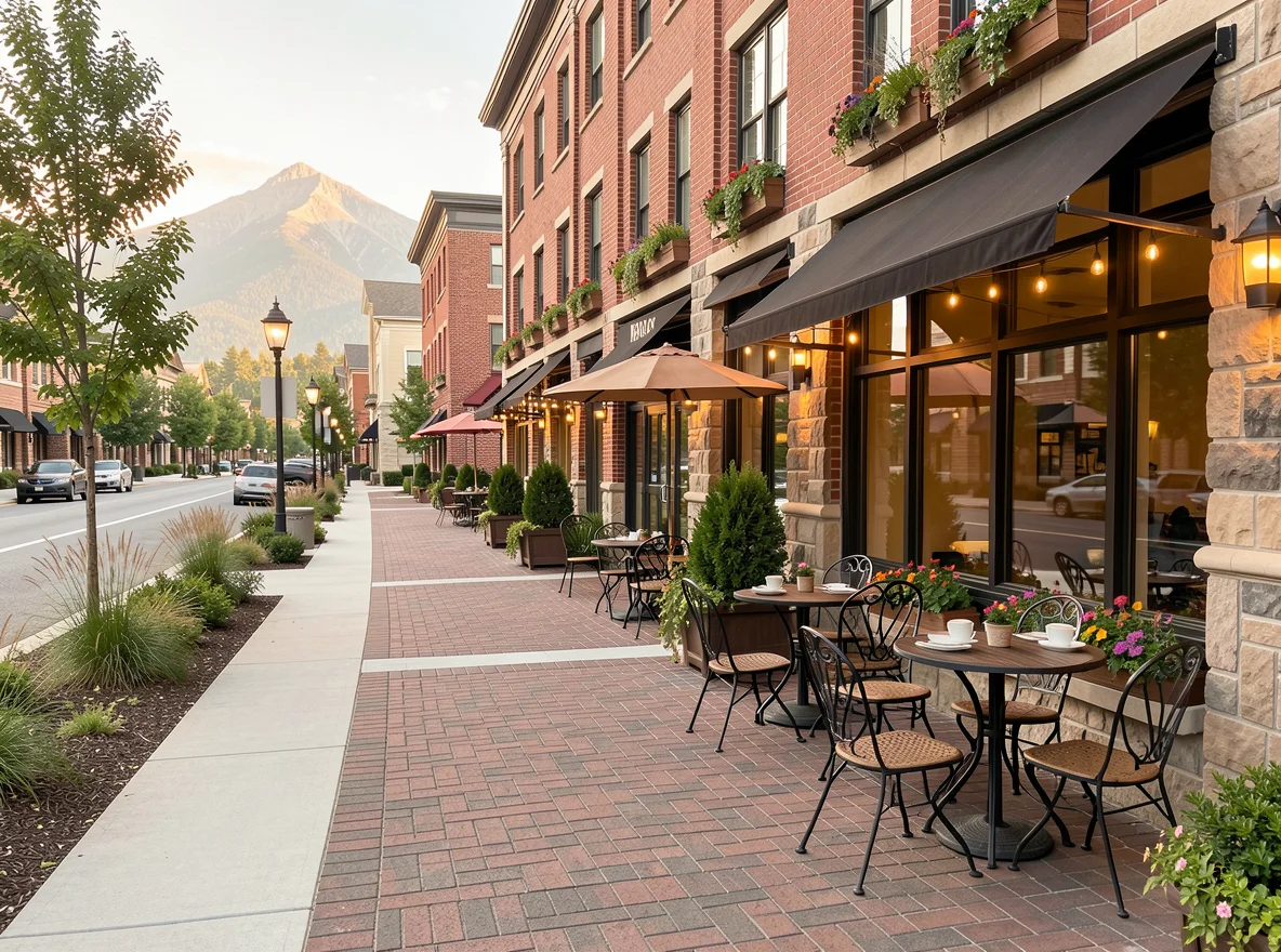 Westminster streetscape with shopping and dining access
