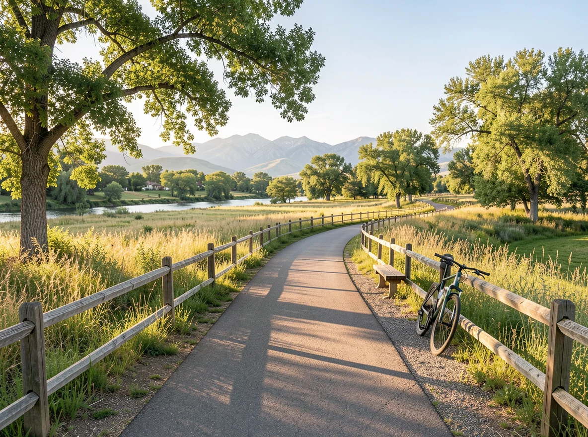 Cycling trail and open space in Westminster, Colorado