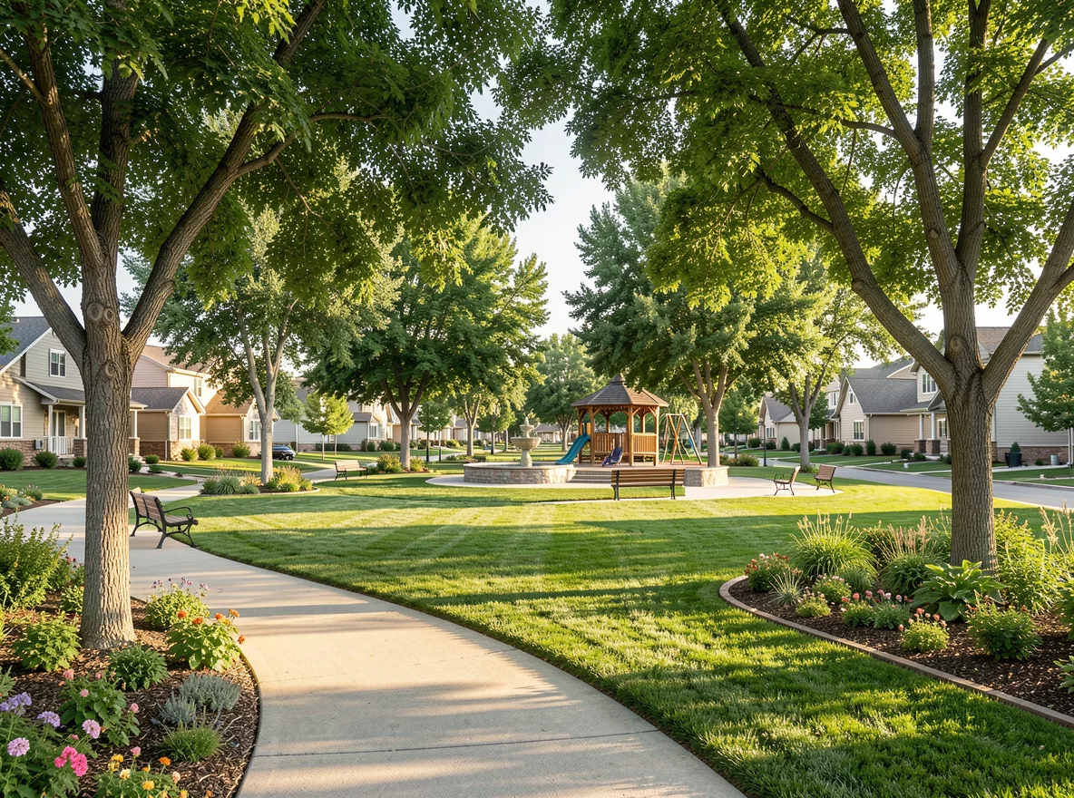 Tree-lined neighborhood park and homes in Northglenn