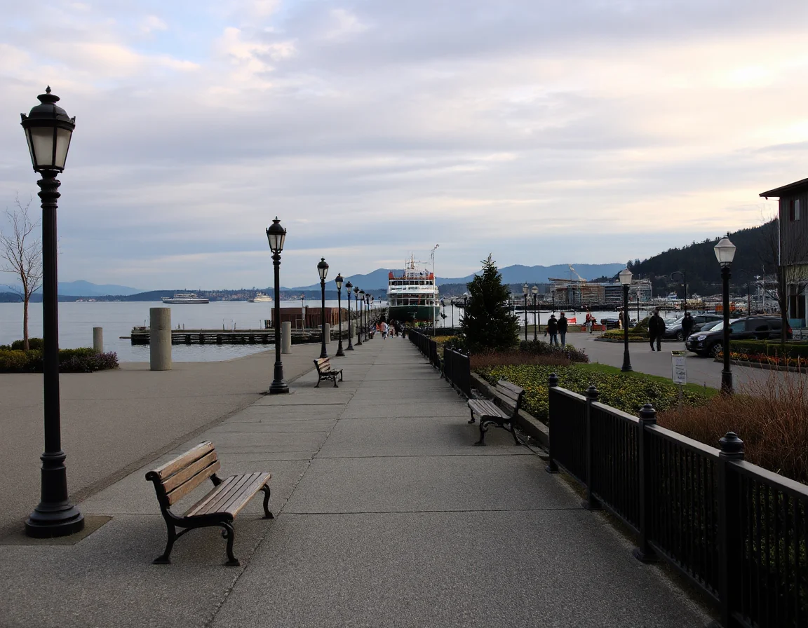 Seattle waterfront path along Elliott Bay