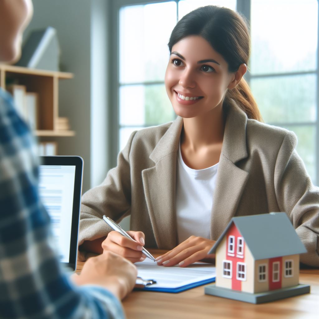 A mortgage broker working with clients