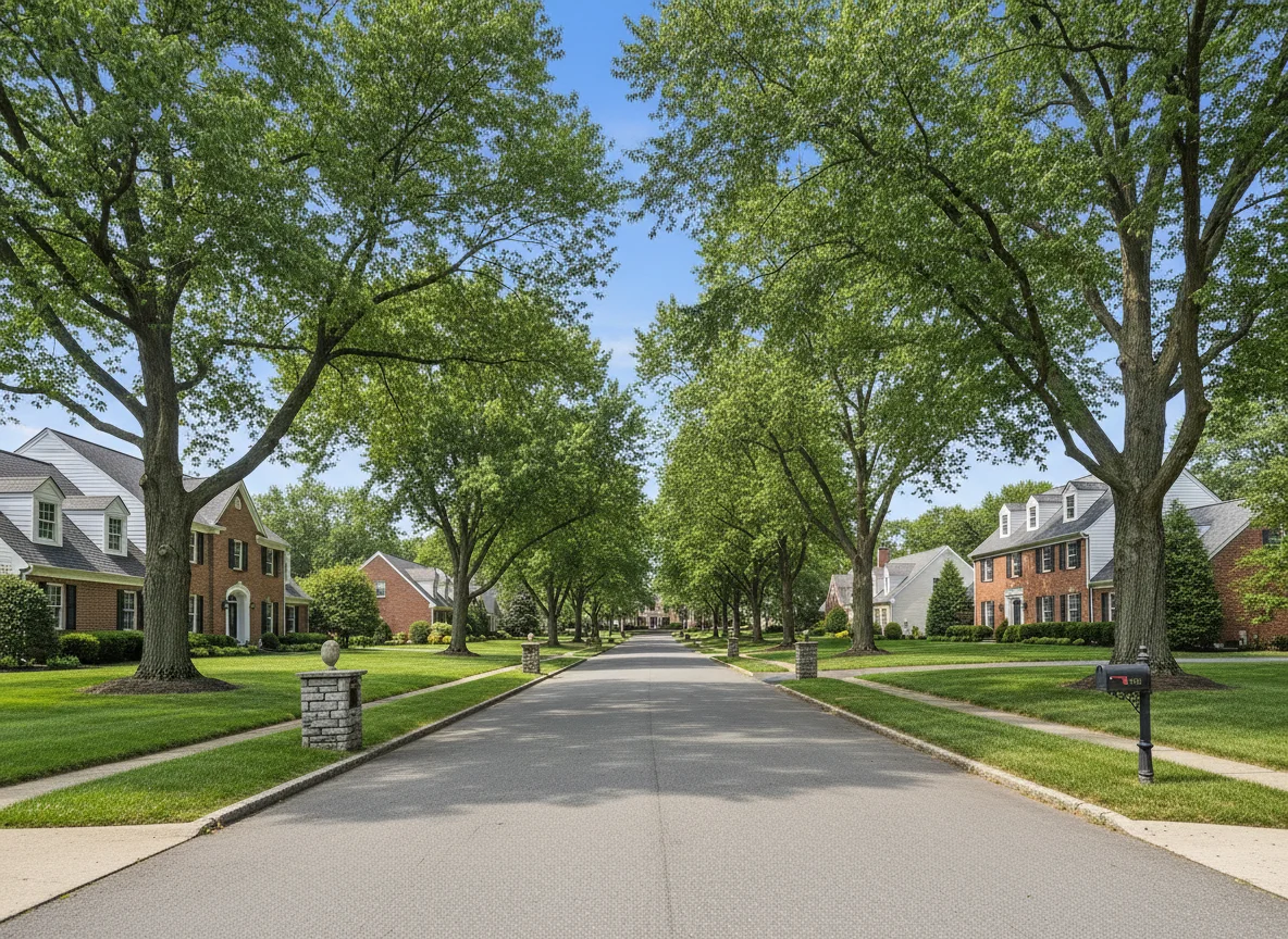 Florham Park neighborhood streetscape