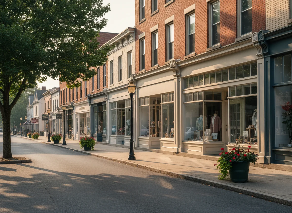 Downtown-style streetscape in Chatham, NJ