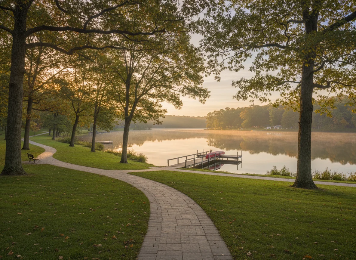 Lakeside park and walking path in Parsippany