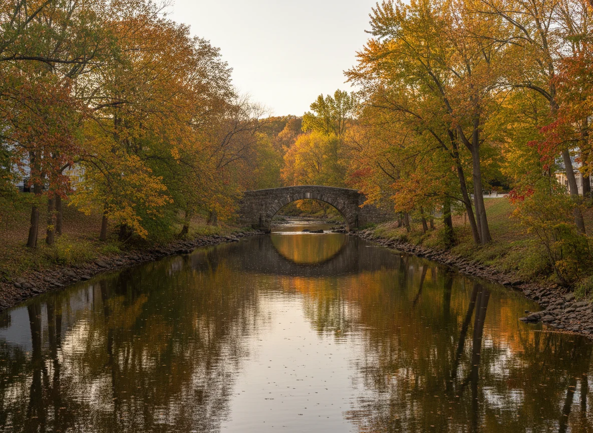 River and neighborhood scenery in Boonton, NJ
