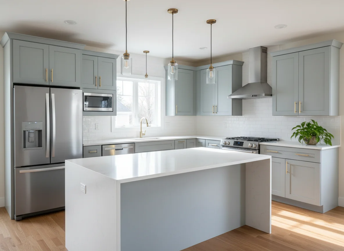 Kitchen with updated hardware and refreshed finishes
