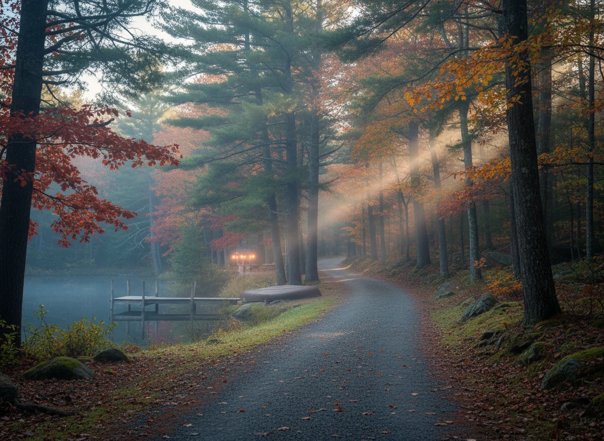 Wooded trail scenery near Dover, New Hampshire
