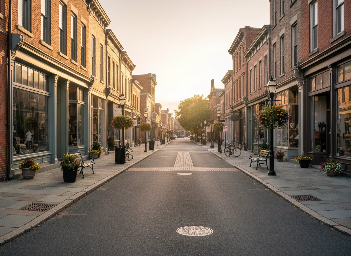 Downtown streetscape in Boonton, NJ