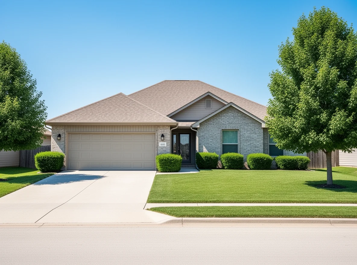 Home exterior with yard and driveway in Lyndon, Kansas