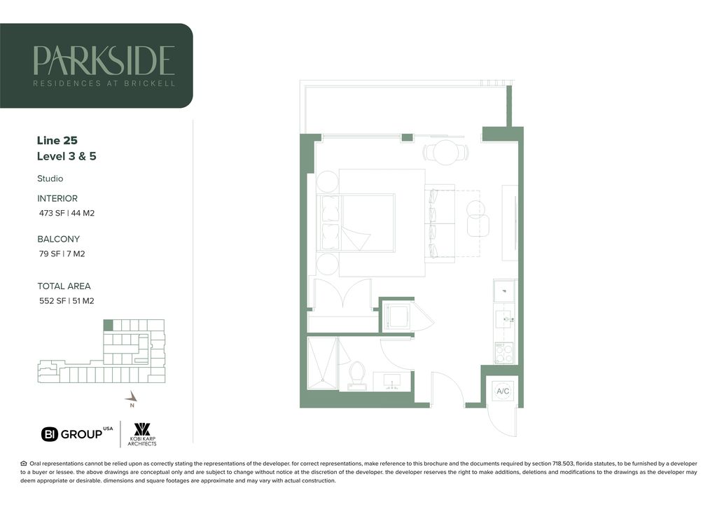 Parkside 25 Line Studio Floorplan Parkside 25 Line Studio Floorplan
