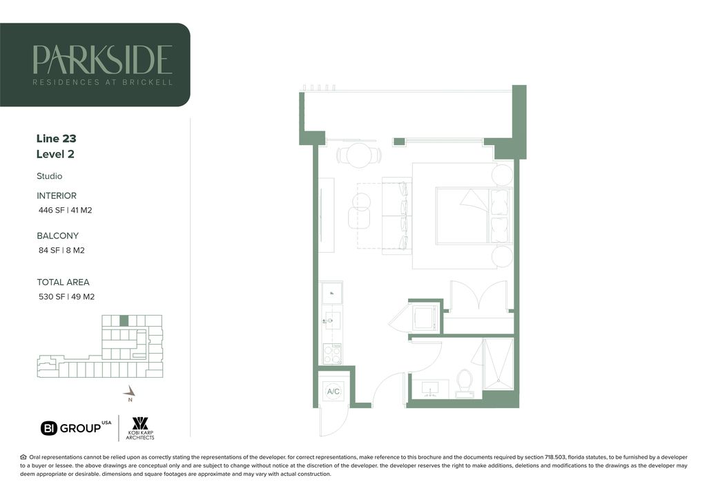 Parkside 23 Line Studio Floorplan