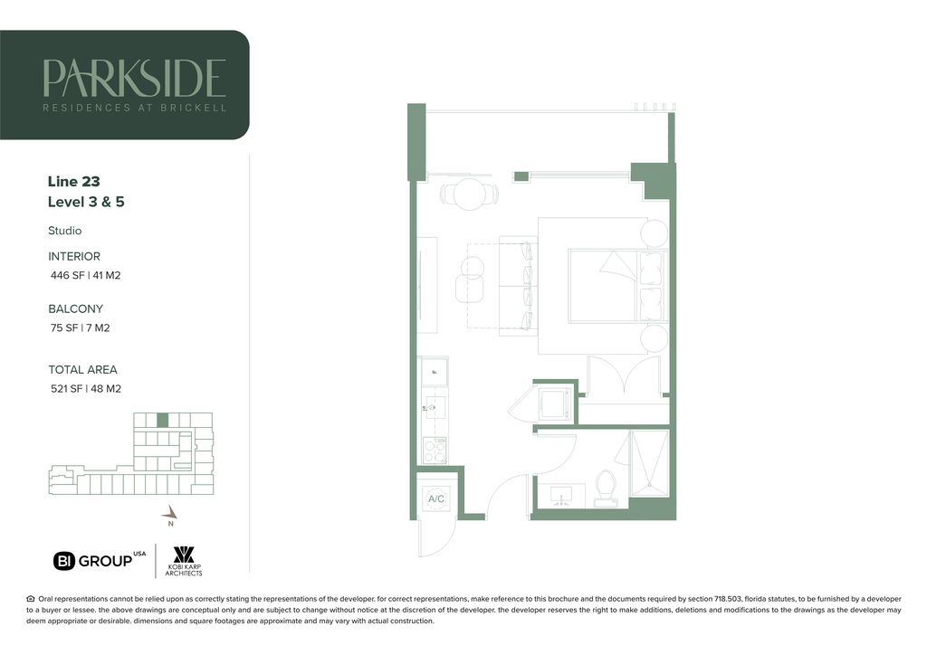 Parkside 23 Line Studio Floorplan