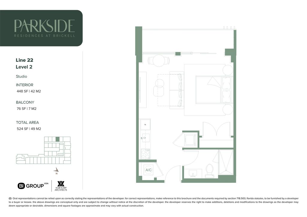 Parkside 22 Line Studio Floorplan Parkside 22 Line Studio Floorplan