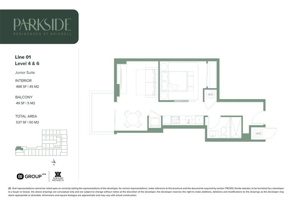 Parkside 01 Line Jr Suite Floorplan