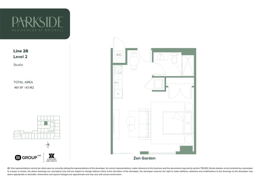 Parkside 28 Line Studio Floorplan Parkside 28 Line Studio Floorplan