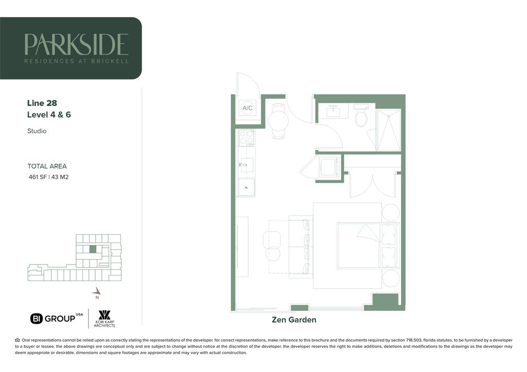 Parkside 28 Line Studio Floorplan