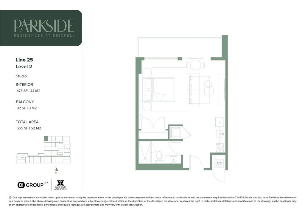 Parkside 25 Line Studio Floorplan Parkside 25 Line Studio Floorplan