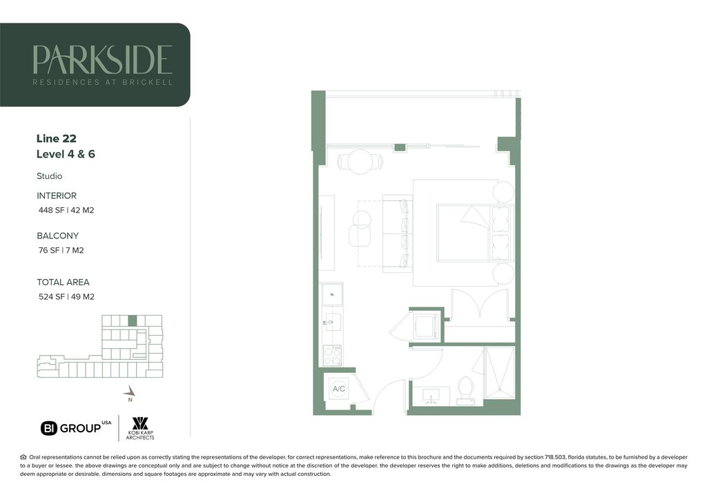 Parkside 22 Line Studio Floorplan