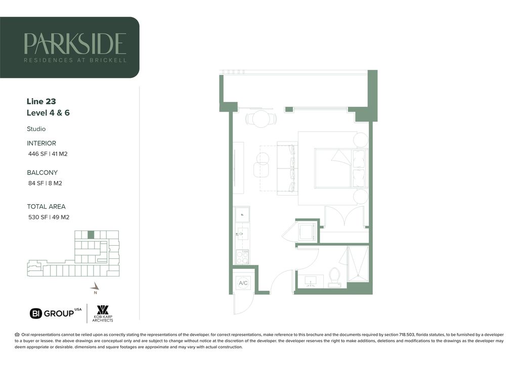 Parkside 23 Line Studio Floorplan